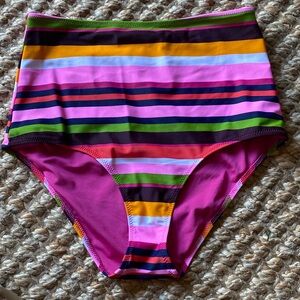 Aerie high-waist stripe bikini bottom size medium- never worn - tags off